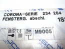 Schüco KS Corona-Serie abs. Fenstergriff RAL9005 BA:43 VK:7/25 Rosette:66x33x14mm Nr. 234284