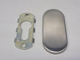 Sicherheits Blindrosette Edelstahl OVAL 74x33x6mm Nr. 218907