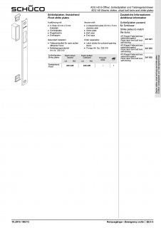 Schüco Schliessplatte U270x24 für Schlösser Serie 19 ohne Riegel