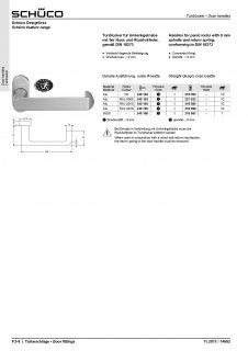 Schüco FS Türdrücker D1 LT:9mm Alu CO matt Rosette:70x32,5x14 Nr. 240182