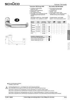 Schüco FS TUERDRÜCKER T30 LT:9mm ALU RAL9016 DIN 18273 Nr. 210736