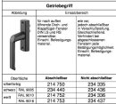 Schüco Getriebegriff RAL 9016 nach außen öffnend Nr. 214753