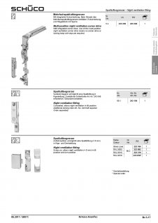 Sch&uuml;co Eckumlenkung MEHRFACHSPALTL&Uuml;FTER RS Bauteile-Nr. 243027 mit 243182 + 243184