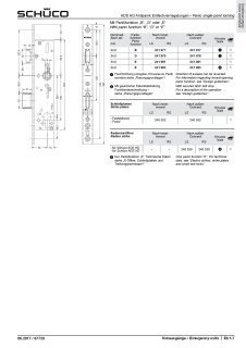 Schüco ANTIPANIK-SCHLOSS B 1826 E, DIN R/L 34/92/9 U270x24 Nr. 241981