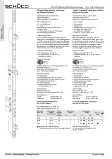 Schüco ADS HD AP 3-Fallenschloss InterLock Fkt. E, DIN RS, 34,5/9/92 U24 selbstverr.