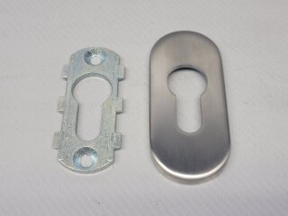 Schüco Sicherheits PZ-Rosette Edelstahl OVAL 74x33x6mm Nr. 218908