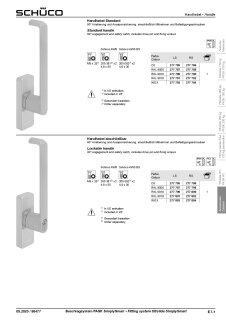 Schüco ROYAL S/AWS P-SCHIEBEKIPP HANDHEBEL abs. links drehend RAL9010 cremeweiß