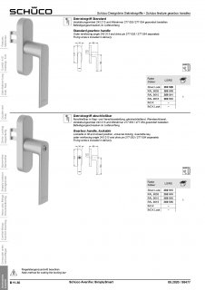 Schüco AWS/SimplySmart Getriebegriff C0 matt 130x34 BA:100