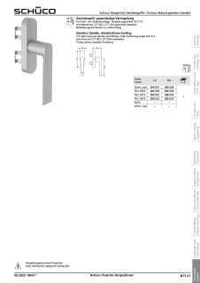Schüco AWS/SimplySmart Getriebegriff gegenläufig Rechts RAL9005 sw