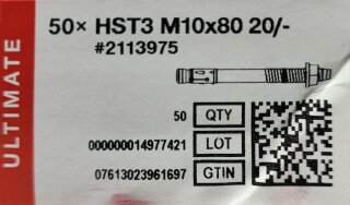 Hilti HST3-R M12x105 30/10 Bolzenanker #2105869 25 Stück Hilti HST3-R M12x105 30/10 Bolzenanker #2105869 25 Stück
