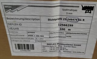 Deflex-Dichtsysteme Dichtprofil 100m=1VE 25-246476 GL R