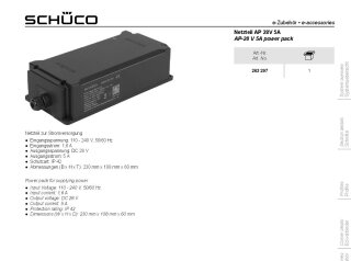 Schüco TipTronic SimplySmart Netzteil AP-AW2 28V 5A Nr. 263297