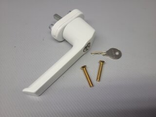 Schüco Fenstergriff abschließbar 1 Schlüssel 43mm  Weiß Nr. 234504