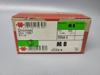 Würth Hutmutter M8 hohe Form A2 (DIN 1587) 50 Stück Nr. 0348 8