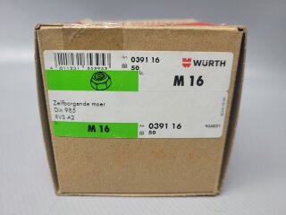 Würth Stopmutter M16 (DIN 985) 50 Stück Nr. 0391 16
