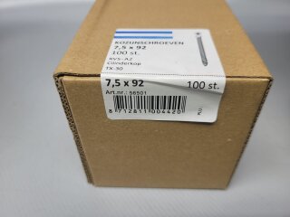 Schrauben ohne Kopf A2 7,5 x 92mm 100 Stück