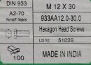 Sechskantschrauben mit Vollgewinde  M12 x 30 (DIN 933) A2...