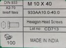 Sechskantschrauben mit Vollgewinde M10 x 40 (DIN 933) A2...