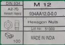 Mutter M12 (DIN 934) A2 100 Stück
