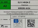 Senkkopf Holzschraube 5 x 40/24 Z (DIN 9050) A2 200...