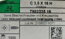 Senkkopf Blechschraube C 3,5 x 16 H A2 (DIN 7982) 1000...