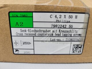 Senkkopf Blechschraube C 4,2 x 50 H (DIN 7982) A2 200 Stück