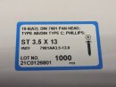 Linsenkopf Blechschraube  3,5 x 13  A2 (DIN 7981) 1000...