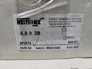 Zylinder Blechschraube 4,8 x 38mm  A2 (DIN 912) 500 Stück