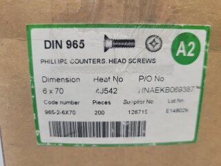 Senkkopfschrauben M6 x 70 (DIN 965) A2 200 Stück