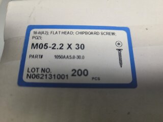 Senkkopf Holzschraube M05 - 2.2 x 30 A2 200 Stück
