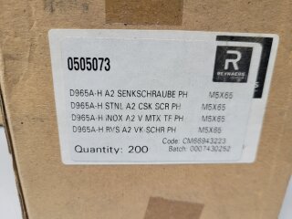 Senkkopfschraube  M5 x 65 A2 200 Stück