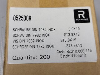 Senkkopf Blechschraube 3,9 x 19mm  (DIN 7982) A2 200 Stück